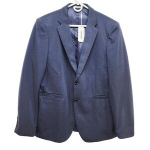 Mens Navy Blue Two-Button Blazer Jacket Coofandy Size L Tailored Fit